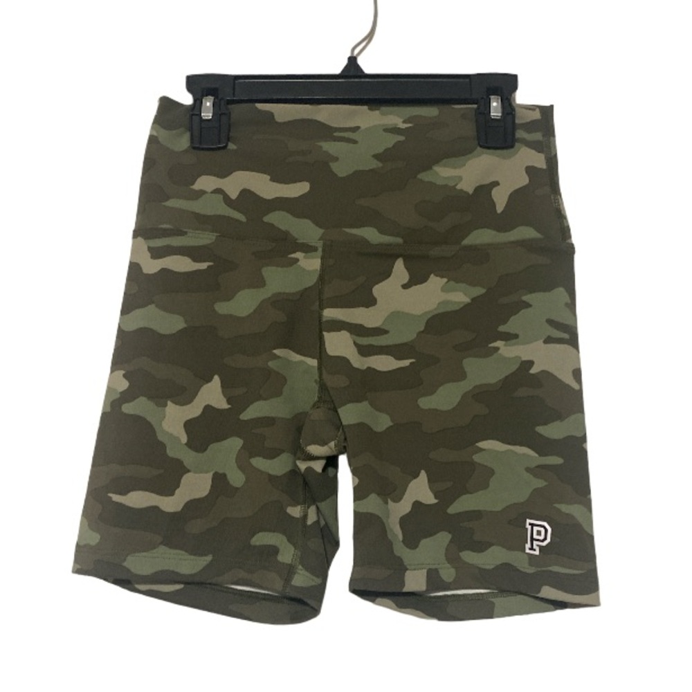 PINK Camo Army Green Biker Compression Shorts - Size S